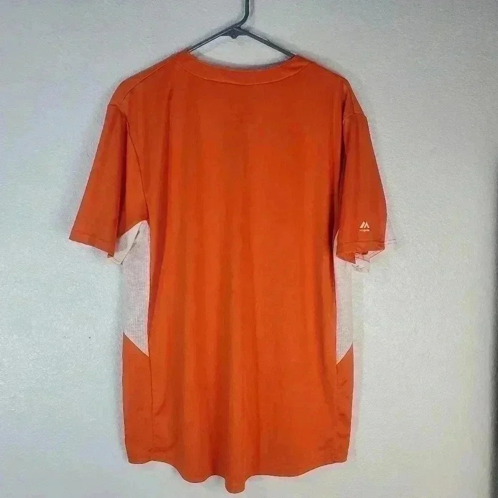 New York Mets Majestic short sleeve Orange shirt size large - Picture 2 of 7
